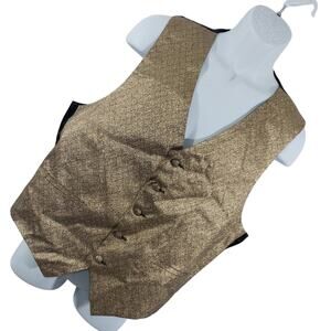 BRACCI! GORGEOUS GOLDEN METALLIC WOVEN LOOK WEAVE FORMAL MEN'S VEST! SZ L